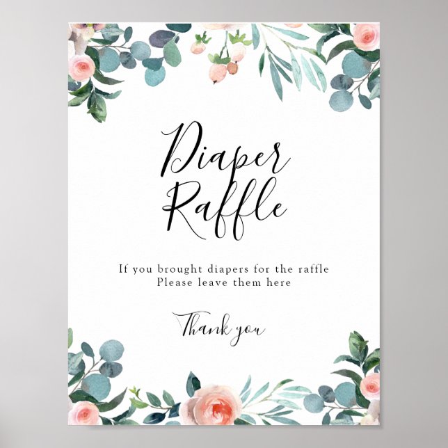 Time for Tea Baby Diaper Raffle Sign (Front)