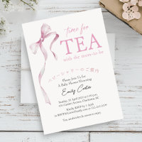 Time for Tea Baby Shower Pink Cute Bow Coquette