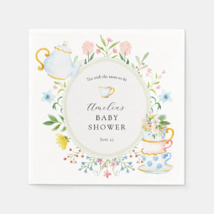 Time for Tea Baby Shower Whimsical Wildflower Napkin