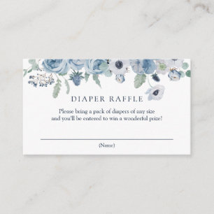 Time for Tea Blue Floral Diaper Raffle insert card