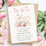 Time For Tea Boho Teapot Bridal Shower Invitation<br><div class="desc">Time For Tea Boho Teapot Bridal Shower Invitation. Matching items available.</div>