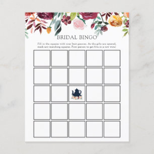 Time for Tea Bridal Bingo Game Card