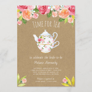 Time for tea bridal shower invitation