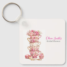 Time for Tea Bridal Shower Keychain