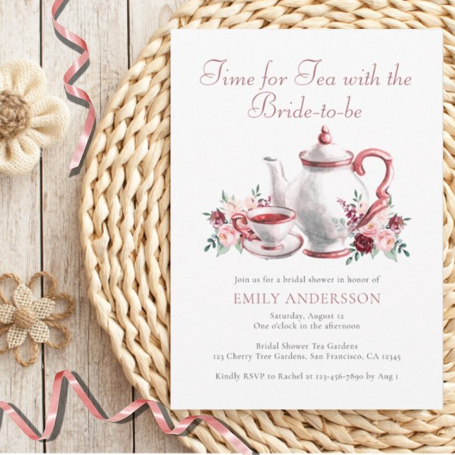 Time for Tea Bridal Shower Party  Invitation (Creator Uploaded)