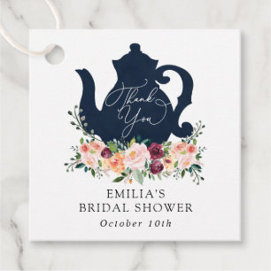 Time for Tea Bridal Shower Thank you Classic Round Favour Tags