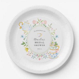 Time for Tea Bridal Shower Wildflower Paper Plate
