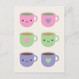 Time For Tea - Kawaii Cup of Tea Postcard