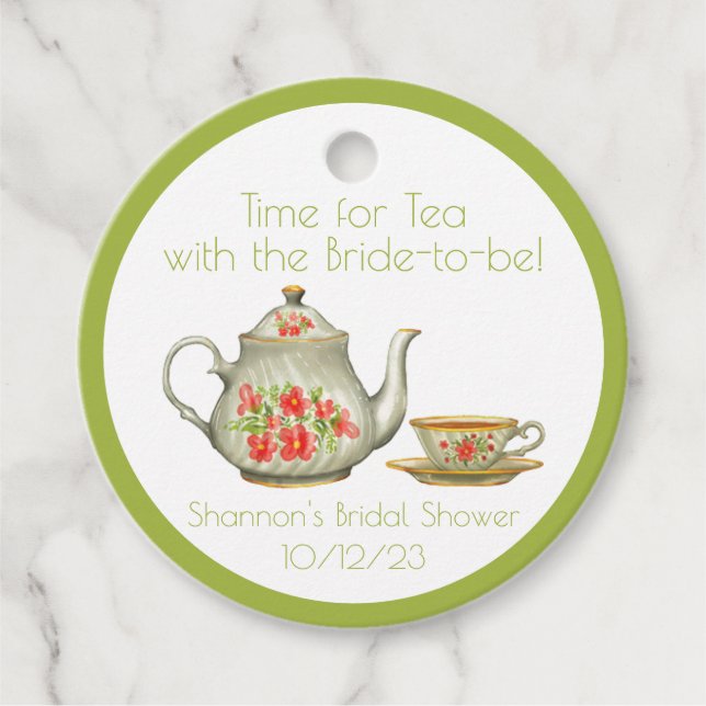 Time for Tea Party Favour Gift Tag (Front)