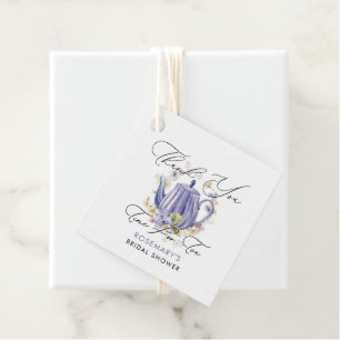 Time For Tea Purple Teapot Bridal Shower Favour Tags