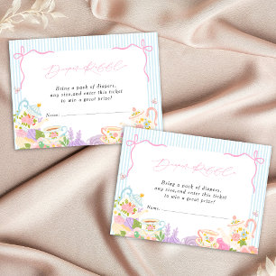 Time for tea Teapots and Cups baby shower Enclosure Card