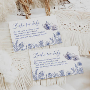 Time For Tea Toile Baby Shower Books For Baby Enclosure Card