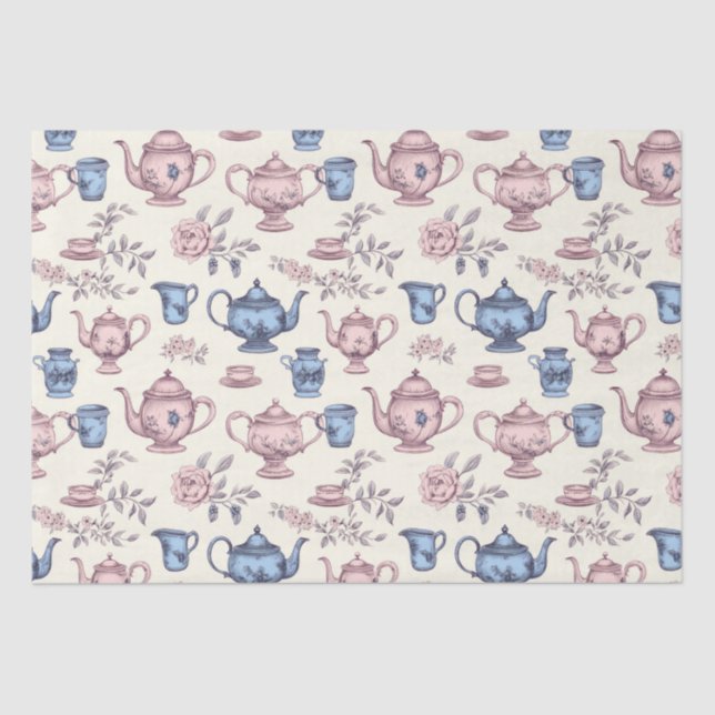 Time for Tea Vintage Pattern Tissue Paper (Front)