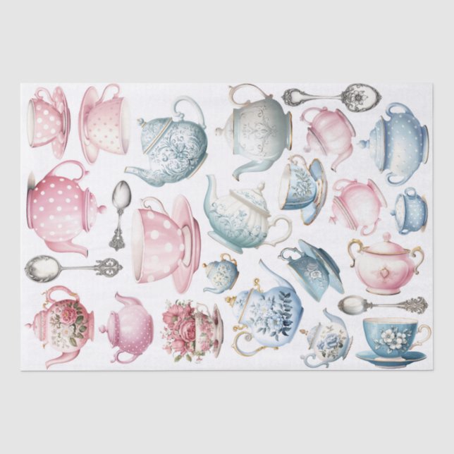 Time for Tea Vintage Pattern Tissue Paper (Front)