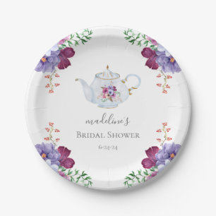 Time for Tea With the Bride To Be Bridal Shower Paper Plate