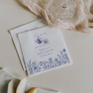 Time For Tea With The Mommy To Be Toile Shower Napkin