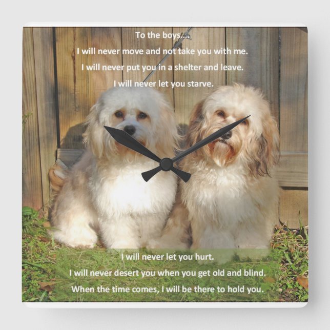 Time for the boys square wall clock (Front)