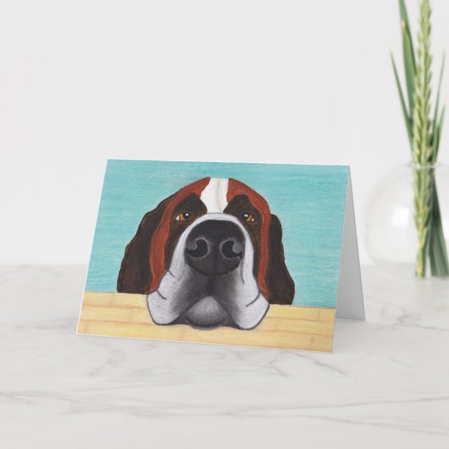 Time for Walkies - Funny St Bernard Greeting Card (Front)