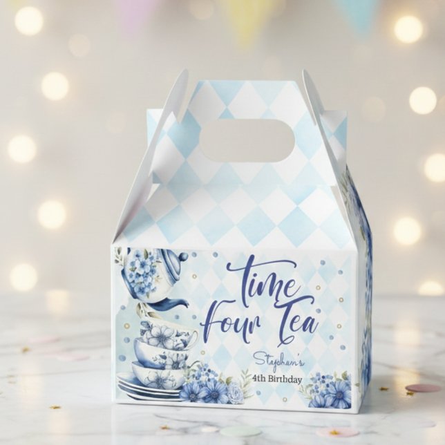 Time four tea, forth birthday for kids favor box (Creator Uploaded)