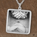 Time Hourglass hands Pencil drawing Surreal art Silver Plated Necklace<br><div class="desc">"Time" | Graphite pencil drawing of hourglass and hands holding sand. Hand drawn surreal art. 🔹 You can customize it - resize/rotate the image,  add text and more :) 🔹🔹🔹 Send me a photo of your purchase or just share it and tag me @edrawings38art (on FB/IG/Twitter) Thank you! 💜</div>