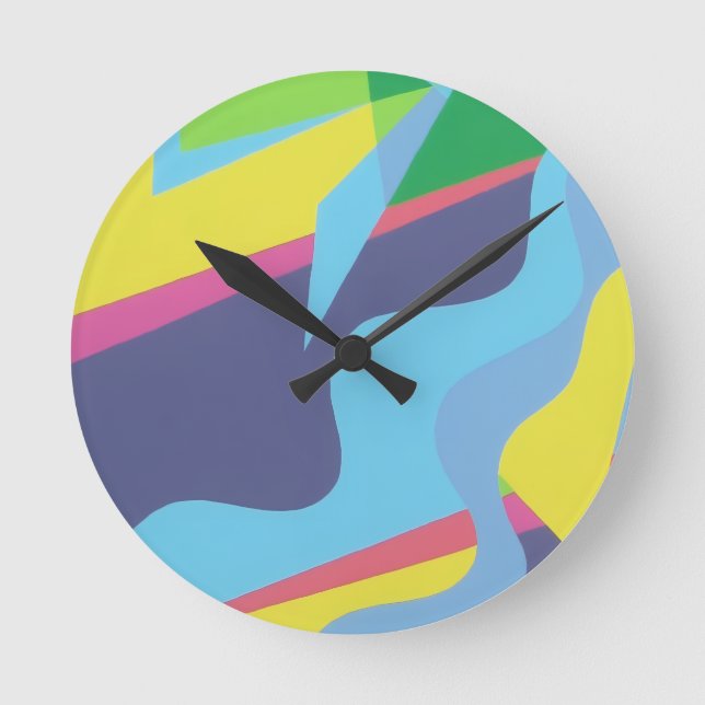 Time in Form and Color Modern Round Clock (Front)