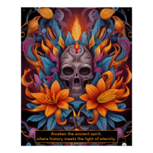 Time is a circle, and wisdom is its centre Mayan Poster