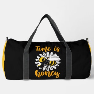 Time Is Honey Bee Flower  Duffle Bag