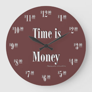 Time is Money Clock - White text