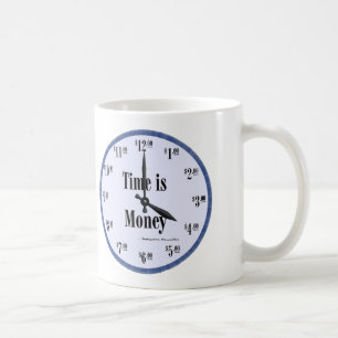 Time is Money - Mug Blue Clock Face