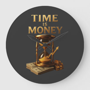Time Is Money Powerful Motivational Design Large Clock