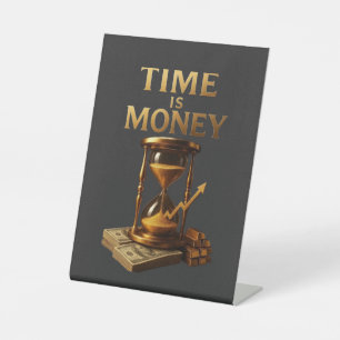 Time Is Money   Powerful Motivational Design Pedestal Sign