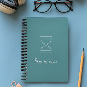 Time is now Quote l Modern Blue Pastel Weekly  Planner