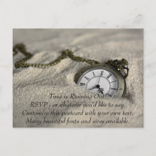 Time is Running Out Clock Ticking, Customize It! Announcement Postcard