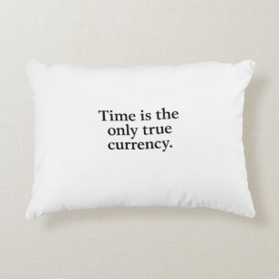 Time Is the Only True Currency – Minimalist Quote Accent Pillow