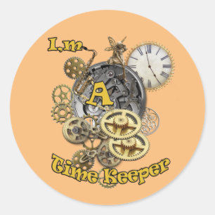 Time Keeper Classic Round Sticker