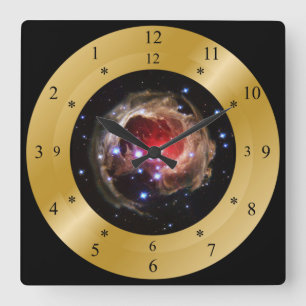 Time Machine Clock~V838 Monocerotis~Star Outburst~ Square Wall Clock