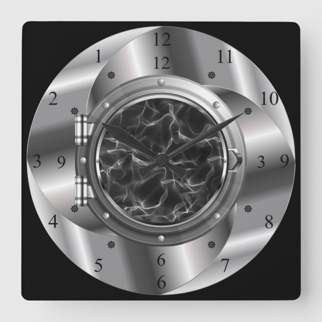 Time Machine Portal ~XZZ 01~Time/Space/Continuum ~ Square Wall Clock (Front)