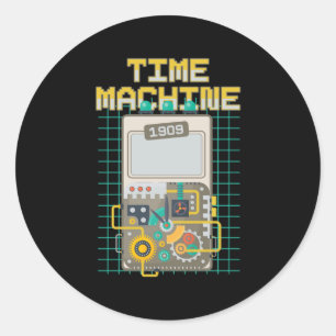 Time Machine Retro Vintage Time Travelling Gift Classic Round Sticker
