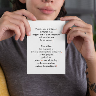 Time Machine Travel Funny Future Sci-Fi Joke Humor Holiday Card