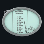 Time Management Oval Belt Buckle<br><div class="desc">Artist: Randy Glasbergen | Top 10 Stress Management Techniques: Eat, Sleep</div>