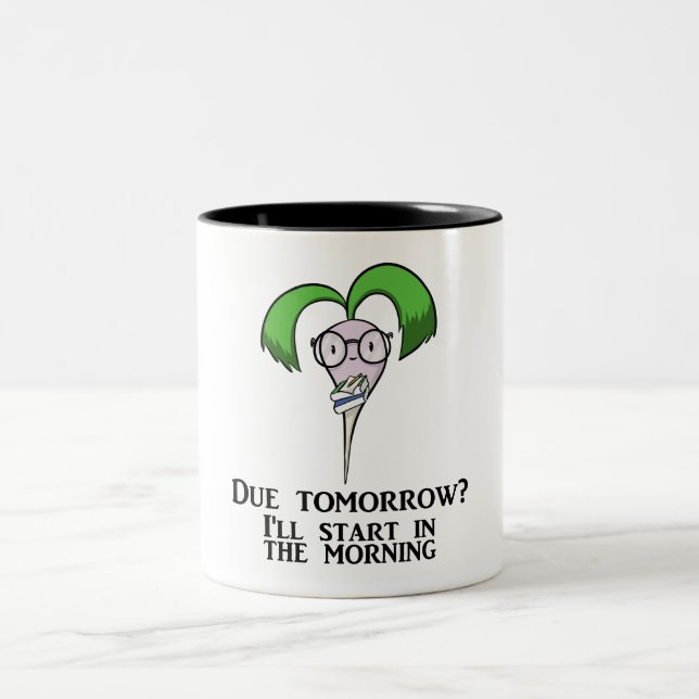 Time Management Turnip (mug) Two-Tone Coffee Mug (Center)