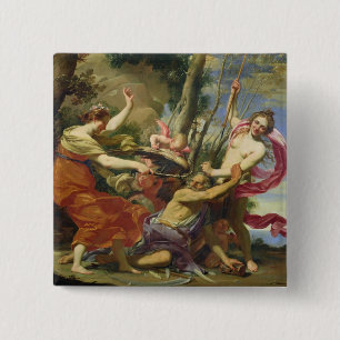 Time Overcome by Youth and Beauty 2 Inch Square Button