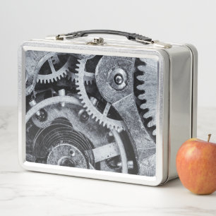 Time Piece Mechanics Metal Lunch Box