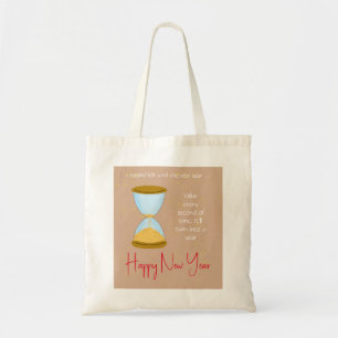 Time Reminded by Hourglass New Year Tote Bag