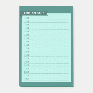 time schedule post-it notes