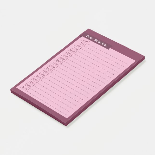 time schedule post-it notes (Angled)