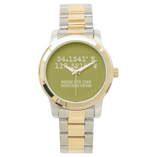 Time Spent Together GPS Coordinates Personalized Watch (Front)
