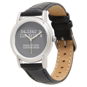 Time Spent Together GPS Coordinates Personalized Watch