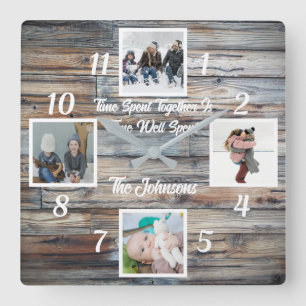 Time Spent Together Is Time Well Spent Photo  Square Wall Clock