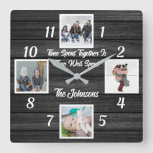 Time Spent Together Is Time Well Spent Photo  Square Wall Clock